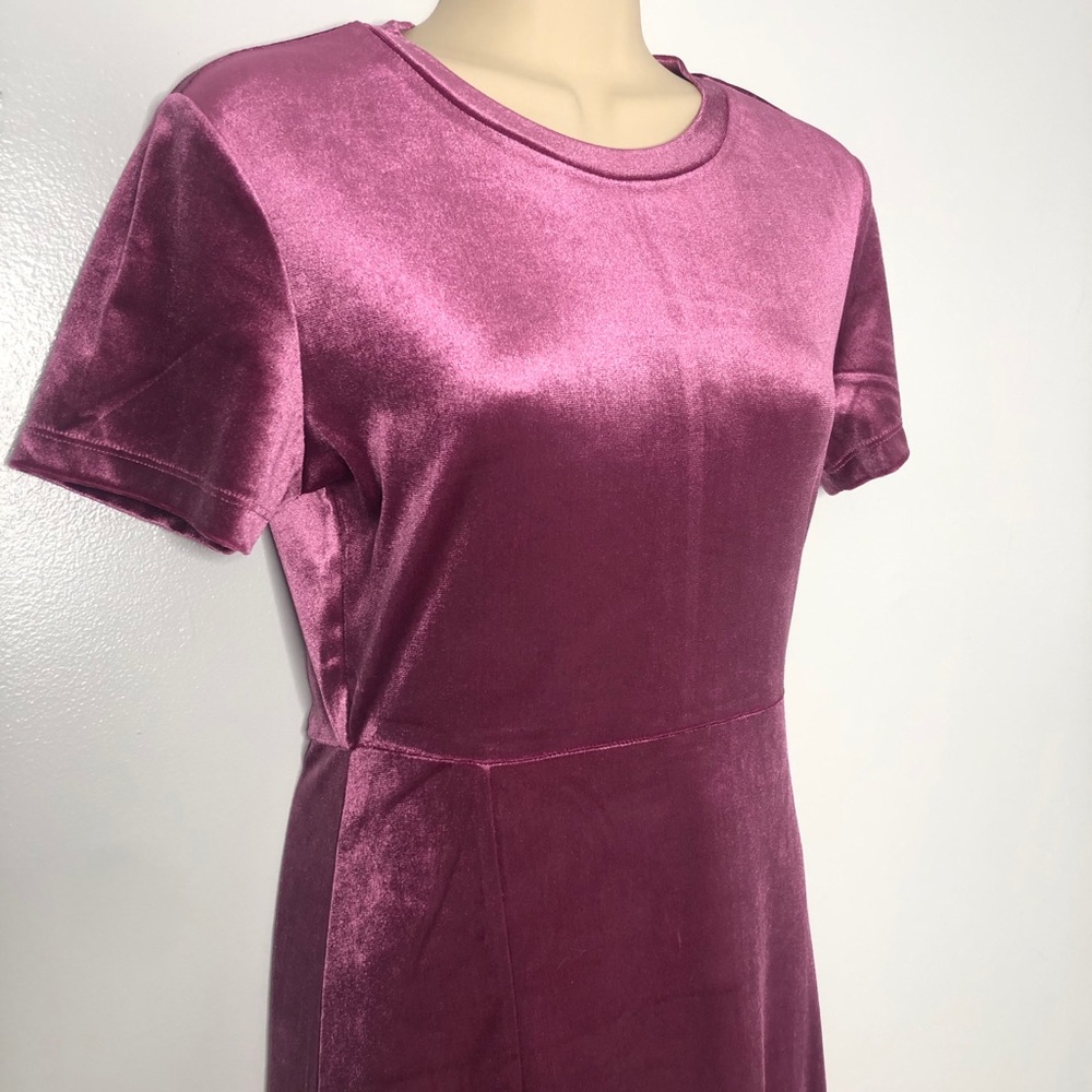 Zara pink velvet midi side slit dress M - Picture 5 of 9
